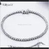 Charm Drop Delivery 2021 Elegant Pure 925 17-17Dot5 Cm Tennis Bracelets Jewelry 2Mm Round Crystal Jewellery Luxury Eternal Sterling Sier Brac