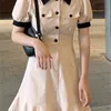 Werueruyu Женские платье льняные Workwear стиль MIDI платье женщины лето 210608