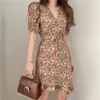 S-XL Artı Boyutu Yaz Elbise Kız Boho Parti Kadın Vintage Şifon Baskı Kısa Kollu Kadın ES Robe Vestido 210423