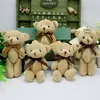 4.7''/12cm Mini Joint Plush Bears Toys 12pcs/lot Kawaii Bear Toys for Wedding Banquet Decor Stuffed Toy Pendant Gifts Brinquedos Q0727