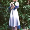 Französisches Feenkleid Frauen Sommer Eleganter Designer Quadratkragen Midikleid Bogen Lange Laternenhülse Einteiliges Kleid Koreanisch 210409
