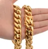 FINE chains 8mm/10mm/12mm/14mm/16mm Stainless Steel Jewelry 18K yellow Gold High Polished Miami Cuban Link Necklace Men Punk Curb Chain Butterfly Clasp