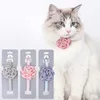 Colliers en forme de fleur de camélia pour chat et chiot, couleur unie, accessoires en coton avec boucle de sécurité réglable