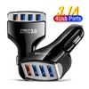 5V 7A Fast Quick Charge 4Usb Ports Car Charger 5V 3.1A Usb Power Adapter For iPhone 14 15 11 12 13 Samsung Htc GPS PC Android phone