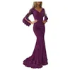 Flared Tank Sleeves Mermaid Green Evening Dresses Lace Formell Prom Party Gown Sukie Wieczorowe Backless Robes de Soiré