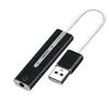 2 i 1 externa ljudkort USB-typ-C till 3,5 mm jack 7.1 Kanal 3D-ljudhuvudmikrofonadapter för dator