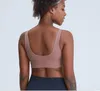 Yoga Sports Bra Fitness Wear Padded Tank Tops Shirt LU-17 Irregular Gathered Shockproof Navel Indoor Women Solid Color Gym Underwear Ropa