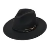 Brede Brav Hoeden Vilt Winter Heren Fedora Wol Imitatie Herfst Mode Fascinator Hoed Vrouwen Top