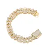 Lien chaîne Hip Hop Bling glacé cubique 14MM zircone grain de café broche bracelet géométrique carré CZ pierre pour hommes femmes bijoux Fawn22