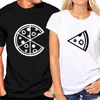 T-shirt Femme 2021 pour les amoureux Tee Arrivée Femmes et hommes Pizza Printed Funny T-shirt Lâche Summer Top Couple