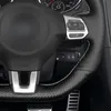 جلد طبيعي ألياف الكربون سيارة تغطية عجلة القيادة ل VOLKSWAGEN VW Golf 6 (VI) GTI Polo (R-Line) Scirocco Tiguan (R-LINE)