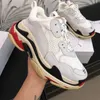 sport run indoor soccer shoe Bowling Shoes Paris Crystal Bottom Casual Dad Platform Triple S Sneakers For Men Women Vintage Genuine Leather