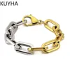 Link Chain Luxury Men Watch Halsband Braclete Gold With Sliver Mix Set Jewerly 19cm Armband 47,5 cm för Party Wedding Trum22