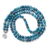 Brins de perles pierre naturelle femmes hommes 108 Mala Apatite avec Lotus OM bouddha charme Yoga Bracelet ou collier bijoux Kent22