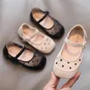 2021 Spring Summer Girls Shoes Gauze Mary Janes Dot Sandals Breathable Leather For Kids Flats Lace Princess X0703