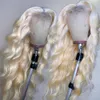 180 Dichte Blonde/Rot/Schwarz Körperwelle Lace Front Perücke Brasilianisches Echthaar 20-28 Zoll Synthetische Perücken Für Frauen