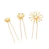 Cabeças de cabeça 3/set color dourado pérolas de casamento painéis de cabelo acessórios para cabelos para o capacete de flores de estrela de noiva Mulheres ornamentos de cabelo noiva