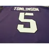 009 # 5 الأرجواني Ladainian Tomlinson Tcu Horned Frogs Alumni College Jersey أو Custom أي اسم أو رقم جيرسي