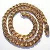 Solides Gold G/F, AUTHENTISCH, 18 K gestempelt, 10 mm, 61 cm lange kubanische Gliederkette, feine Halskette. Hergestellt