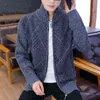 ジッパーカーディガンセーター男性ファッション韓国風の服スリムs長袖ニットカーディガン特大211221