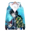 Demon Slayer Anime 3D Printed Hoodies Kimetsu no Yaiba Zipper Hoodie Jacket Female Male Tomioka Giyuu Cosplay Costume Sweatshirt Y0319