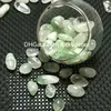 Cyan Phantom inkluderade Clear Quartz Crystal Tumbled Stones Arts Crafts 7-12mm Mini Freeform Polished Lodolite Garden Gemstone Chips för Reiki, Energy Amplification