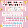 Falska naglar 120pcs / set Candy Nail Tips Cartoon Full Cover Kid Pink Fake Press på Barn Konst för Little Girls Manicure Tool