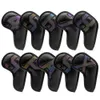 10PCS Golf Club Irons Headcover PU Covers Set