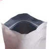 100 stks/partij (12 cm x 20 cm) platte bodem smeltlasbare zak zip-lock pure aluminiumfolie voor Voedsel koffie Verpakking Opslaggoederen