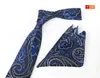 Luxury Mens Neck Ties Set Square scarf Floral Paisley Wedding Party Tie Pocket Squares Cufflinks Man Fashion Accessories