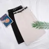 Spring Korean OL Style Wrap Skirts Solid A-Line Midi Front Split Sexy Sheath Belt Office Lady 210428