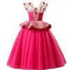 Filles Princesse Robe Enfants Fête De Noël Costume De La Belle Au Bois Dormant Enfants Bleu Rose Fantaisie Déguisement Cadeau D'anniversaire Aurora Costume G1215