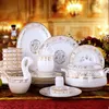 Fashion Porcelain Dinner Plates Luxury Sun Island Dinner Plates Sets with 60 Pcs Plates Bowl