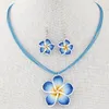 Moda dolce e ricco fiori cera corda temperamento collana orecchini set collana insieme