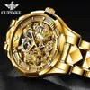 OOPINKE LUXURY MEN WATCHES GOLD SKELTON MEKANISKA WATCH MEN AUTOMATISK SAPPHIRE GLASS RUSTLESS STEEL ARRISTWATCH MONTRE HOMME