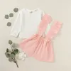 1-6Y Niño Bebé Niño Niñas Ropa Conjunto Otoño Manga larga Camiseta suave Top + Faldas Trajes Trajes para niños 210515