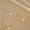 Fashion Concise Metal Chain Heart And Round Sheet Charms Hand Bracelet 3 Colors Chains Link Bracelets Wholesale