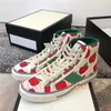 1977 High Top Sneaker Italy Green Red Stripe Luxurys Shoes 77 자수 인쇄 캔버스 에이스 빈티지 디자이너 스니커 테 테니스 캐주얼 신발