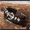 Other Bracelets Jewelry Drop Delivery 2021 Simple Woven Boat Anchor Cow Decoration Hand Rope Leather Multi-Layer Suit Nautical Bracelet Wbxlj