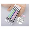 5 stks Dubbelhoofdige Siliconen Nagels Dingen Dottint Tool Pen Rhinestone Pen Nail Art Borstel voor Manicure Benodigdheden Professionele NAB014