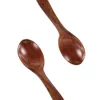 Spoons 5pcs Wooden Spoon Bamboo Kitchen Cooking Utensil Tool Tea Honey Coffee Soup Teaspoon Catering For Home Wholesale