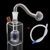 Forma quadrata Mini 10mm Vetro Narghilè Pipa Fumo Shisha Tubi di vetro usa e getta Bruciatore a nafta Ciotola di tabacco Catchers Bong Percolatore Bubbler Colore casuale Invia