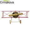 Ermakova 29cmまたは27cmの金属製の手作りの工芸品航空機のモデル飛行機モデルのBiplaneの家の装飾品（赤い色）210727