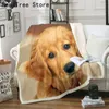 New 3D Pets Printed Flannel Blanket Animal Pattern For Sofa Bedding Travel Soft Blankets Bedspread Home Textile Decor