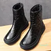 Boots Bottes de Neige en Tissu, Chaussures pour Femmes pour l'hiver, imperméables, Semelle épaisse, Botte Courte, Bout Rond, Fermeture éclair au Dos, Chaussures pour Femmes, NOIR, ARGENT