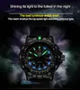 야외 육군 스포츠 빛나는 튜브 석영 손목 시계 50m 방수 남자 블랙 실리콘 군사 시계 시계 남자 시계