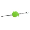 New wax dabber tool cute smoking set skull cigarette stainless steel dab tools silicone dabbers unique shape