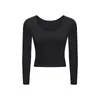 Women's Long Sleeve Padded Tops Yoga Sports Bra V-neck Solid Color Slim Running Fitness Shirt Workout Gym Clothes