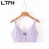 INS PURPLE OFFICE LADY 3 PISTES SET Business Women Outfits Casual Blazer V-Neck Camisole Shorts Korta Passar Vår 210427