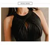 Sleeveless Slim Fit black Dress Fashion Summer Long Lace Sexy O-neck Boho Party banquet Women club es 507D3 210420